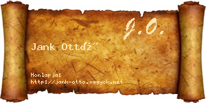Jank Ottó névjegykártya